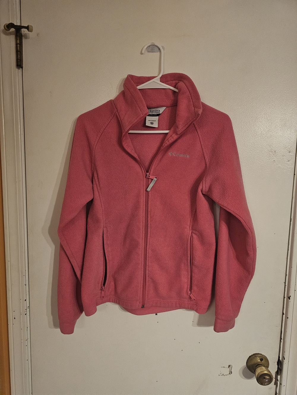 Columbia Pink Full-Zip Teddy Fleece Jacket